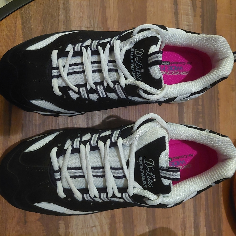 Skechers D'Lites - Biggest Fan Black/White